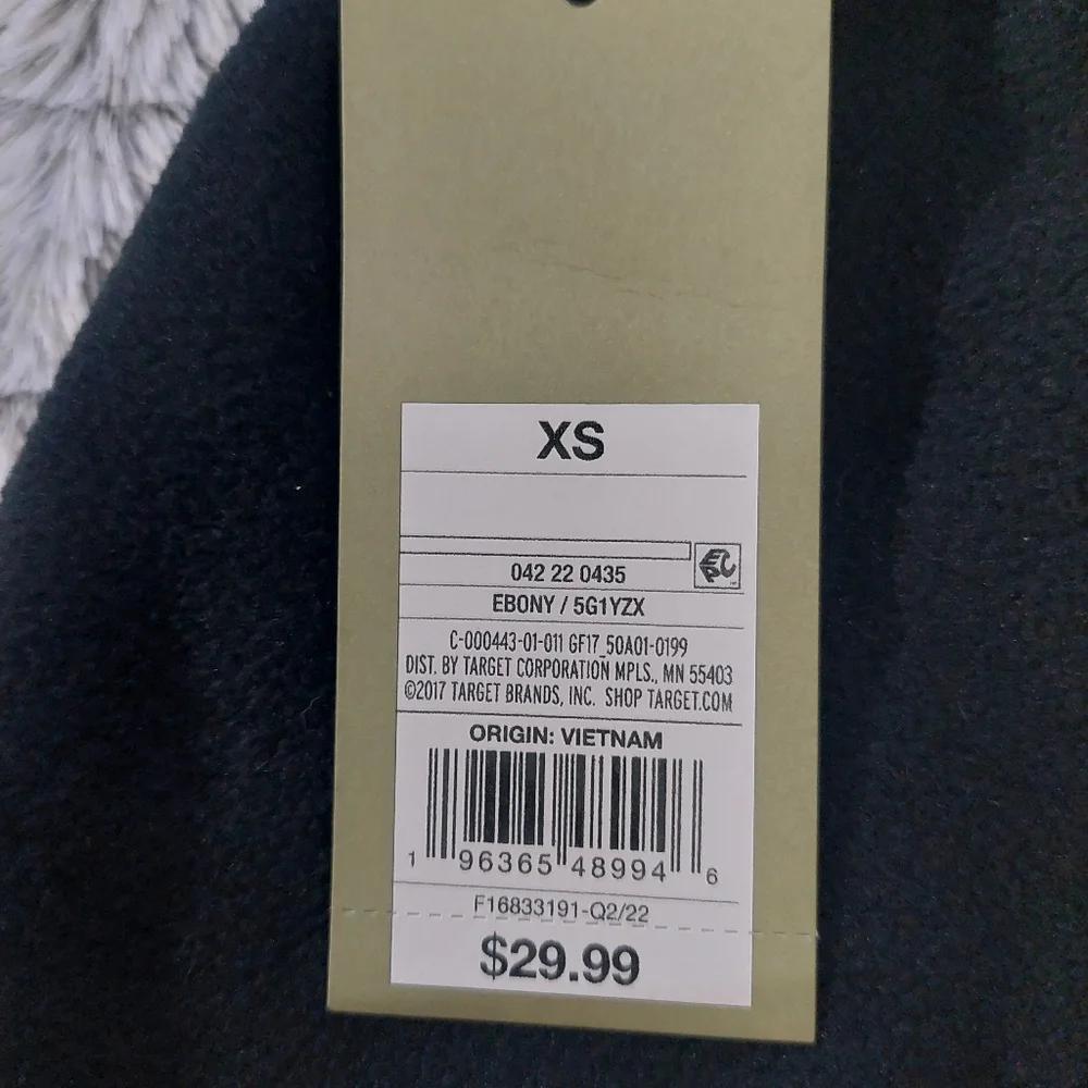 Nwt Goodfellow & Co fleece pants XS black‎